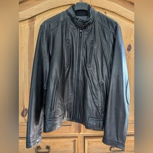 Men's  Calvin Klein Moto Biker Leather Jacket, Worn Once!